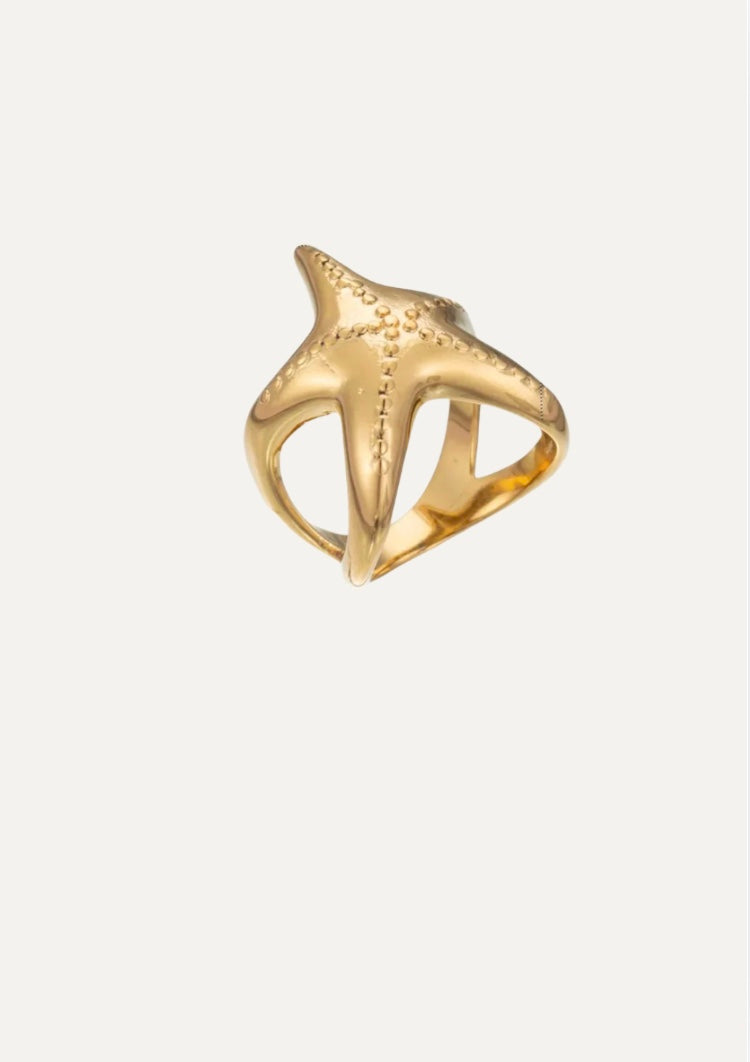 Golden Starfish Ring Size 8
