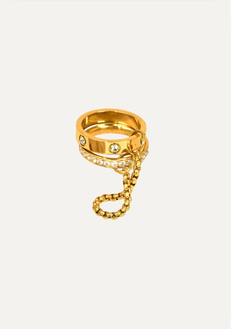 Golden Link Ring Size 9