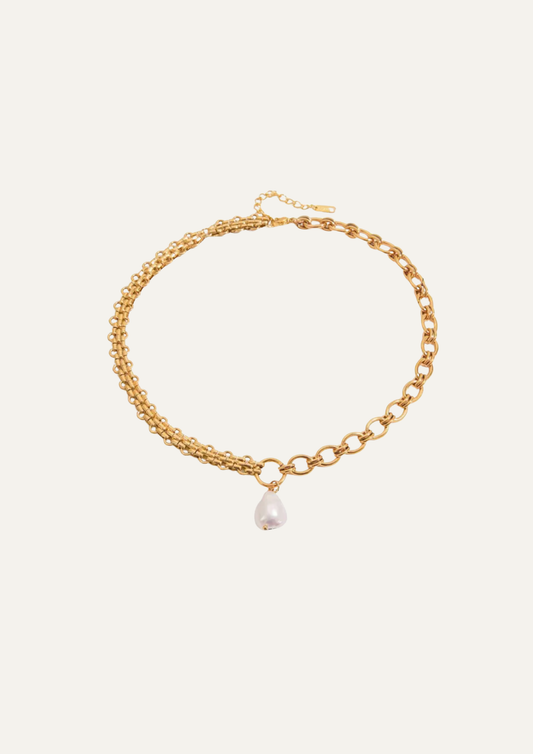 Pearl Chain Statement Necklace
