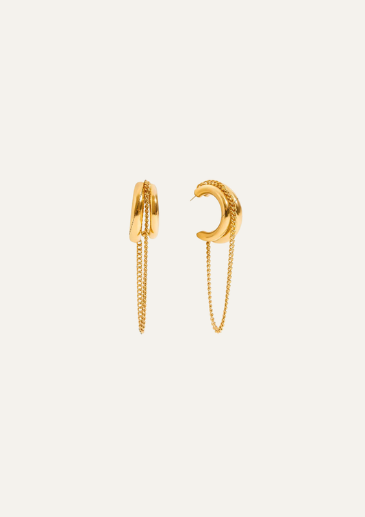 Golden Drop Chain Earrings